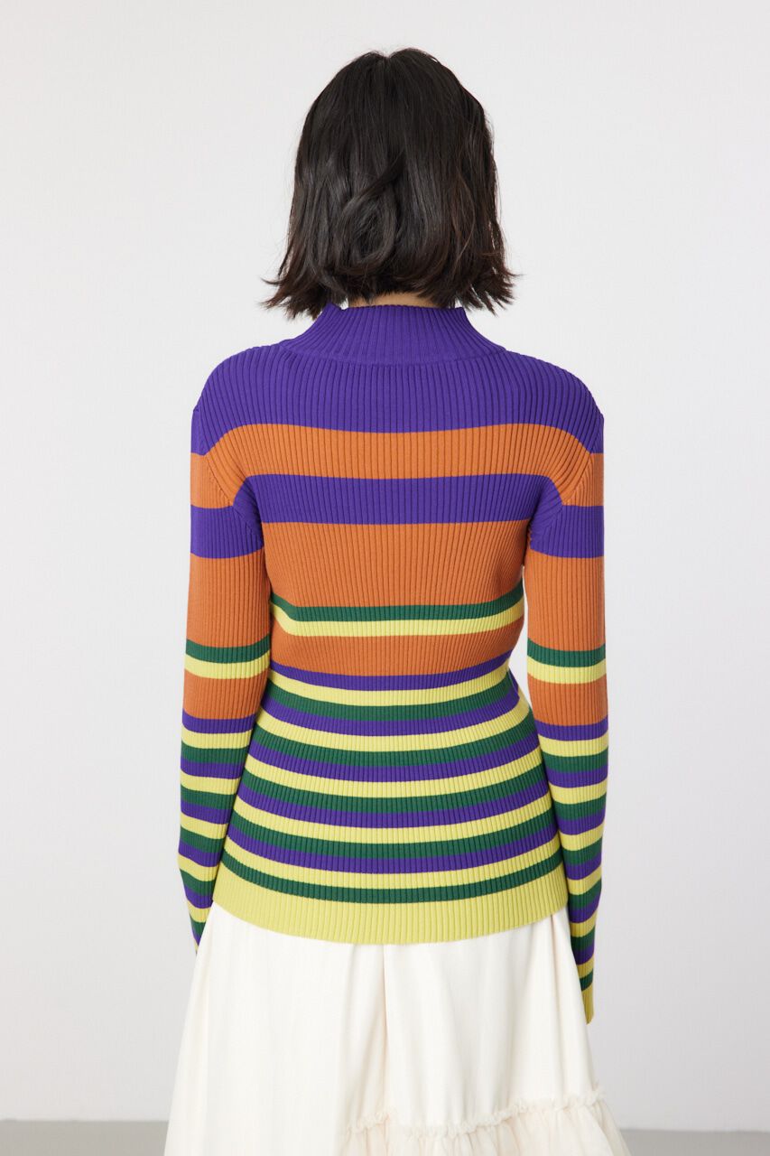 RODEO CROWNS「マルチボーダーハイネックトップス」|ニット・セーター|