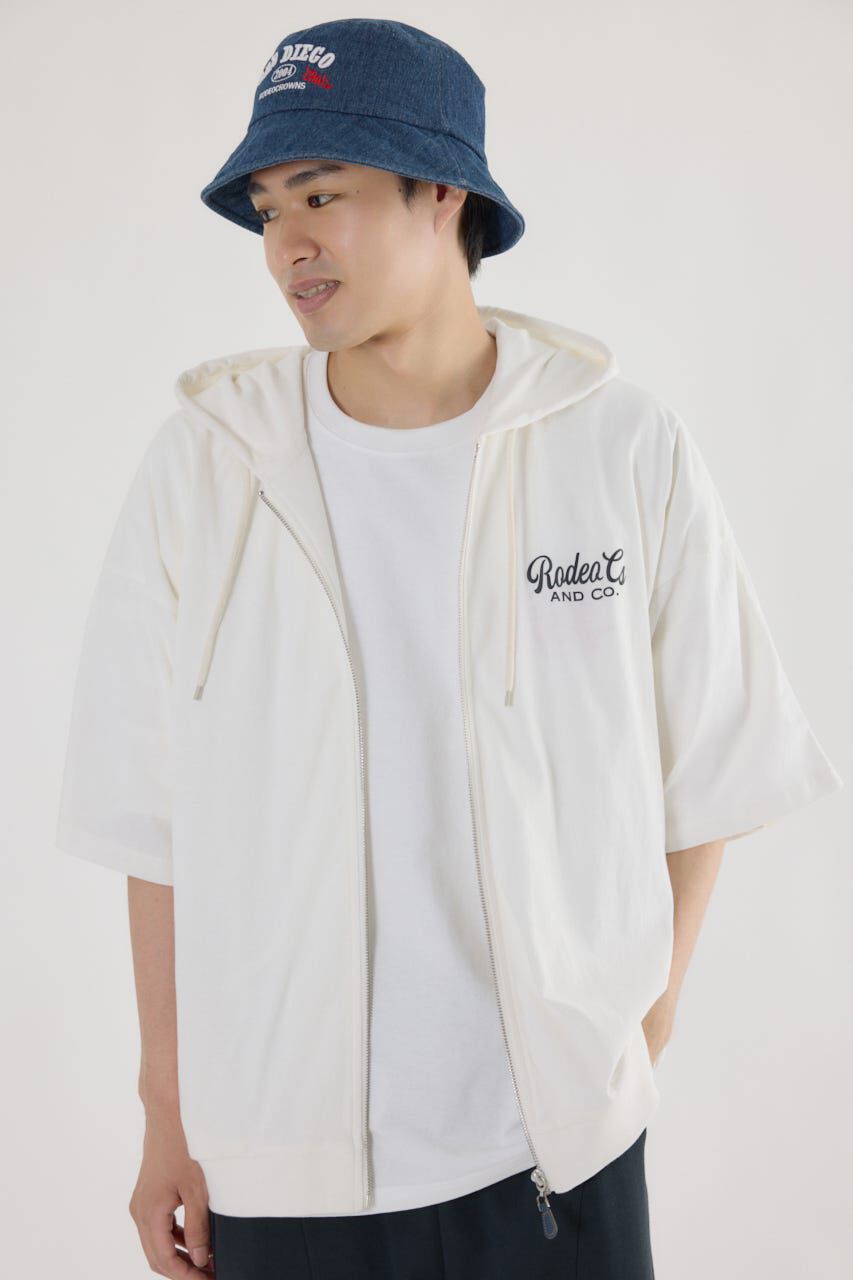 RODEO CROWNS「ハーフスリーブロゴZIPパーカー」|パーカー|O/WHT1