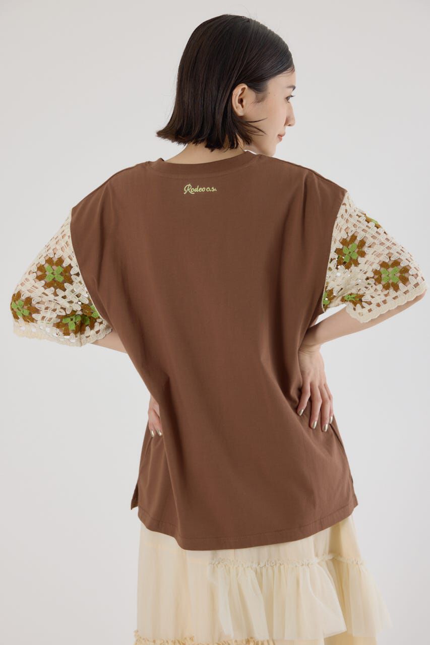 RODEO CROWNS「FLOWERクロシェドッキングTシャツ」|Tシャツ・カットソー|