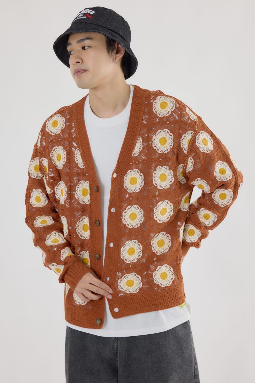 RODEO CROWNS「クロシェフラワーニットカーディガン」|カーディガン|