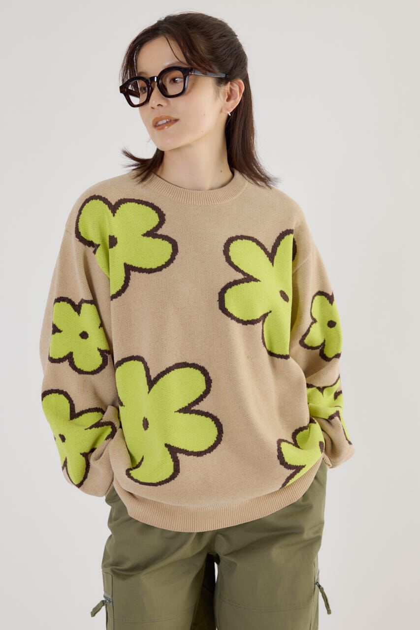 RODEO CROWNS「フラワーモールニットトップス」|ニット・セーター|