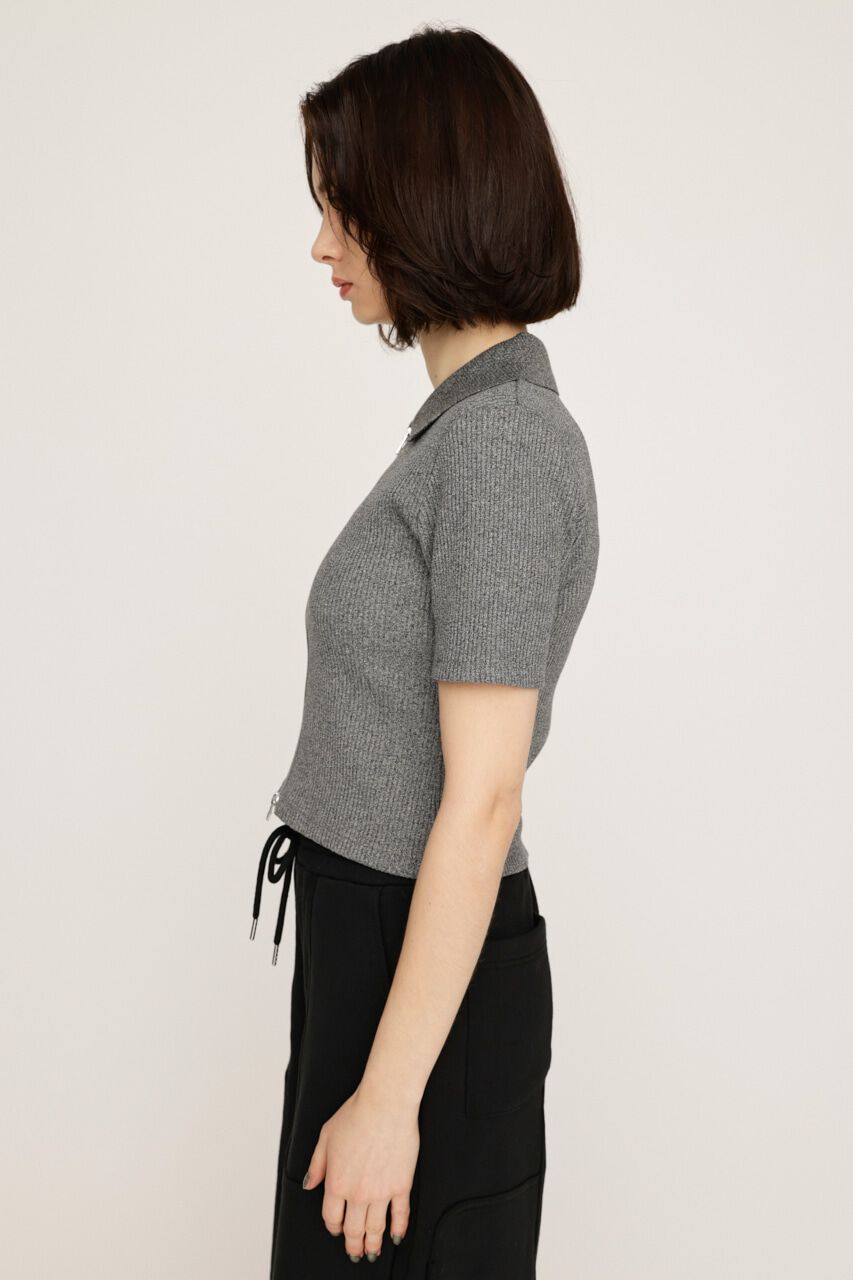 SLY「FRONT ZIP CUT RIB トップス」|Tシャツ・カットソー|