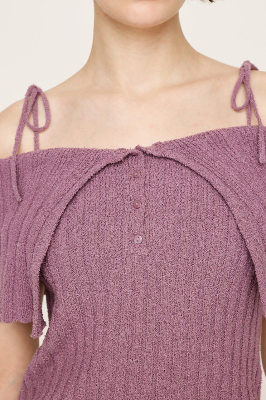 SLY「OFFSHOULDER RIB HG トップス」|ニット・セーター|