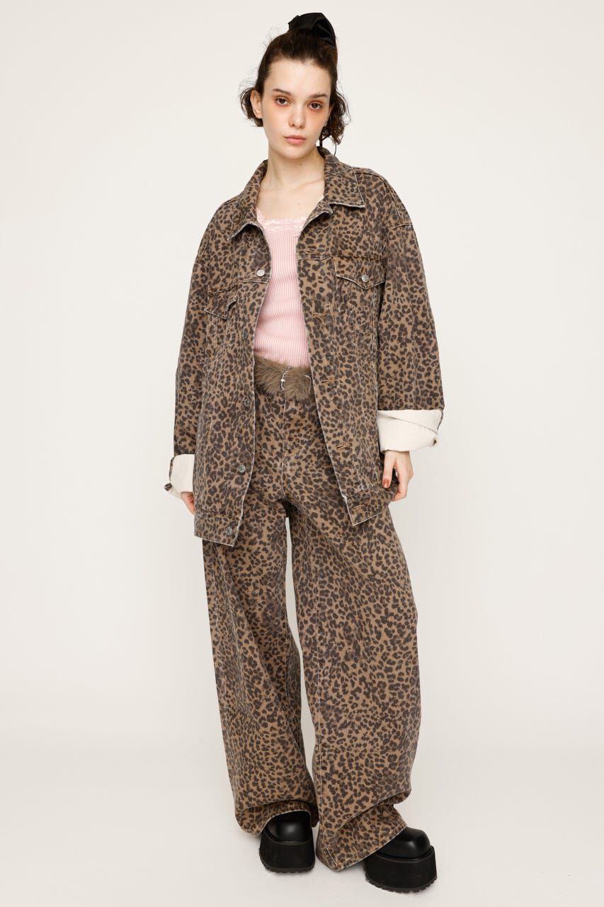 SLY「LEOPARD WIDE LEG PT-D」|デニム|