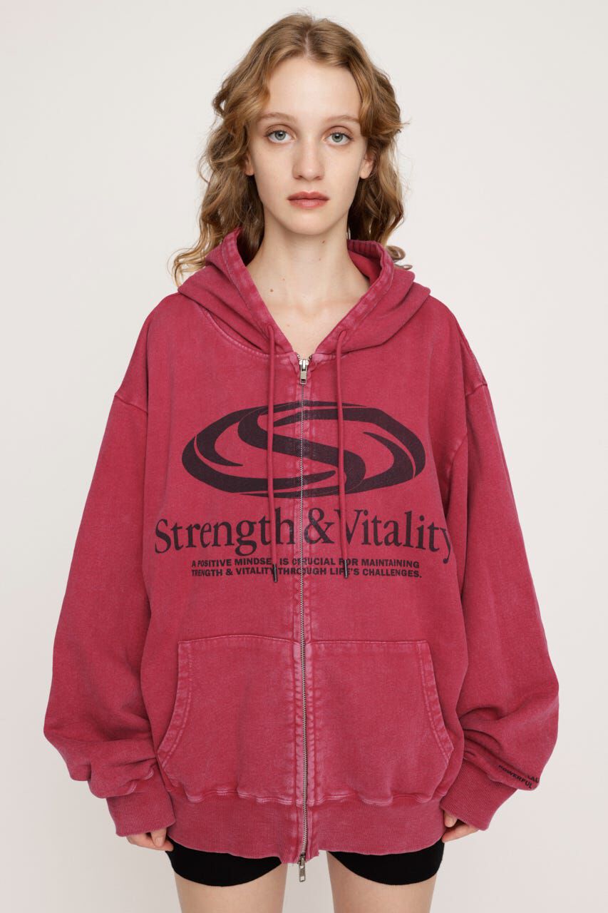 SLY「PRINT OVER HOODIE」|パーカー|