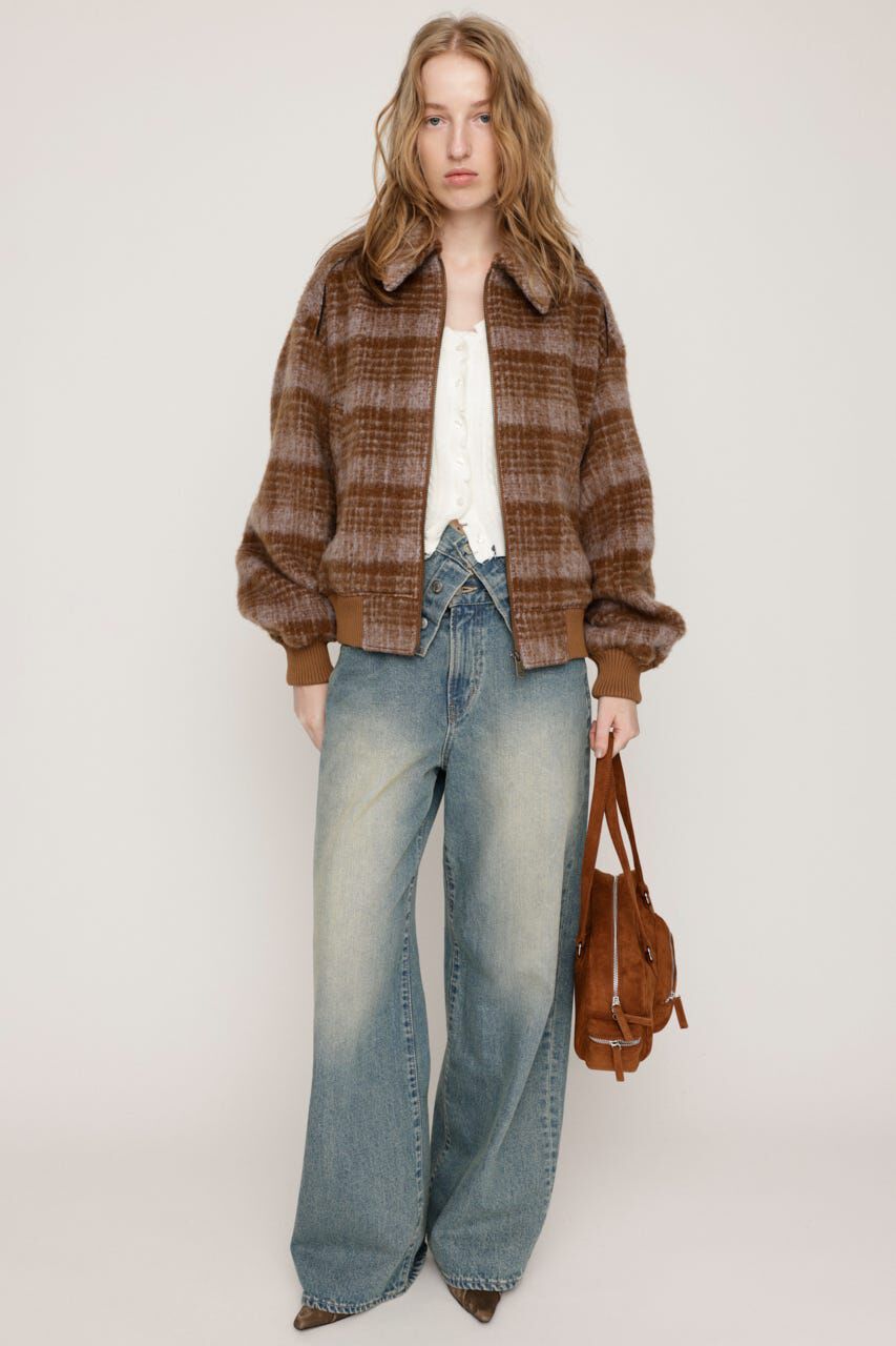 SLY「SHAGGY CHECK ブルゾン」|ブルゾン・スタジャン|