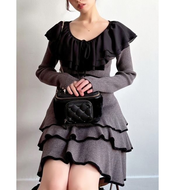 RESEXXY「ラッフルデザインミニニットワンピース」|ワンピース|