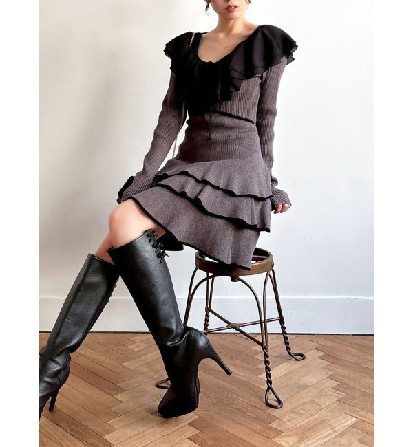 RESEXXY「ラッフルデザインミニニットワンピース」|ワンピース|