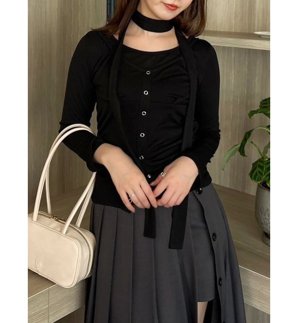 dazzlin「レイヤードデザインカットソー」|Tシャツ・カットソー|ブラック