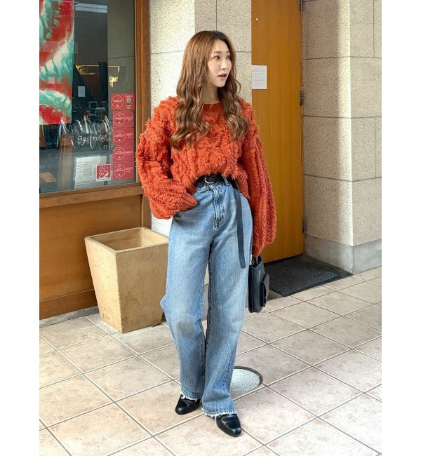 Ungrid「ワンショルフリンジケーブルショートニット」|ニット・セーター|