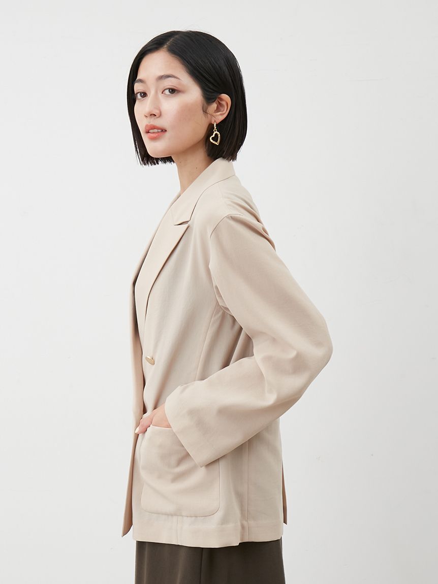 Mila Owen「クールタッチ金釦ダブルブレストブレザー」|テーラードジャケット|