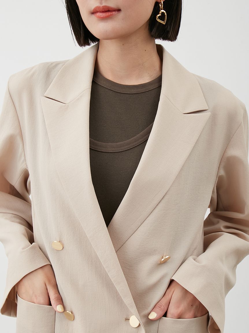 Mila Owen「クールタッチ金釦ダブルブレストブレザー」|テーラードジャケット|