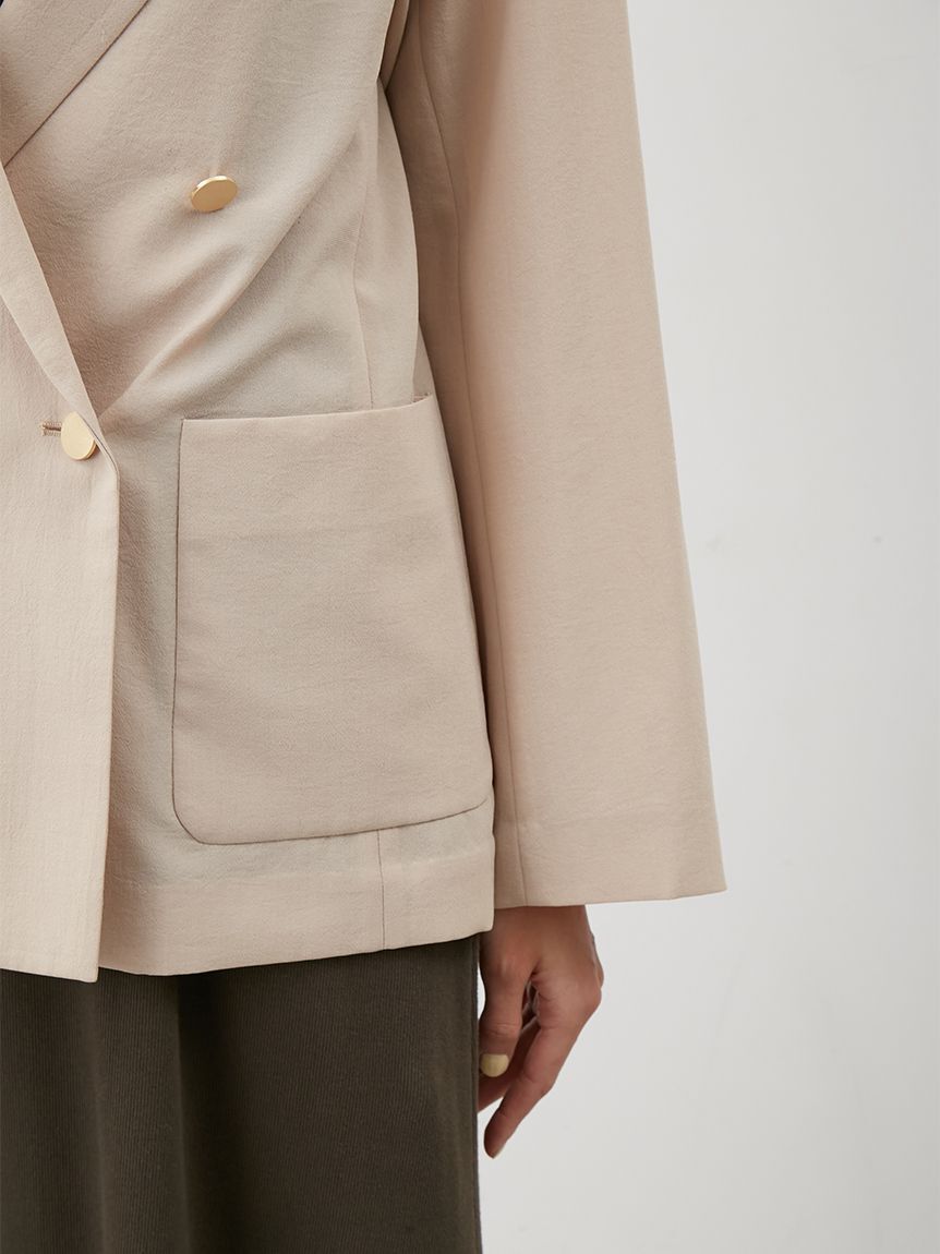 Mila Owen「クールタッチ金釦ダブルブレストブレザー」|テーラードジャケット|