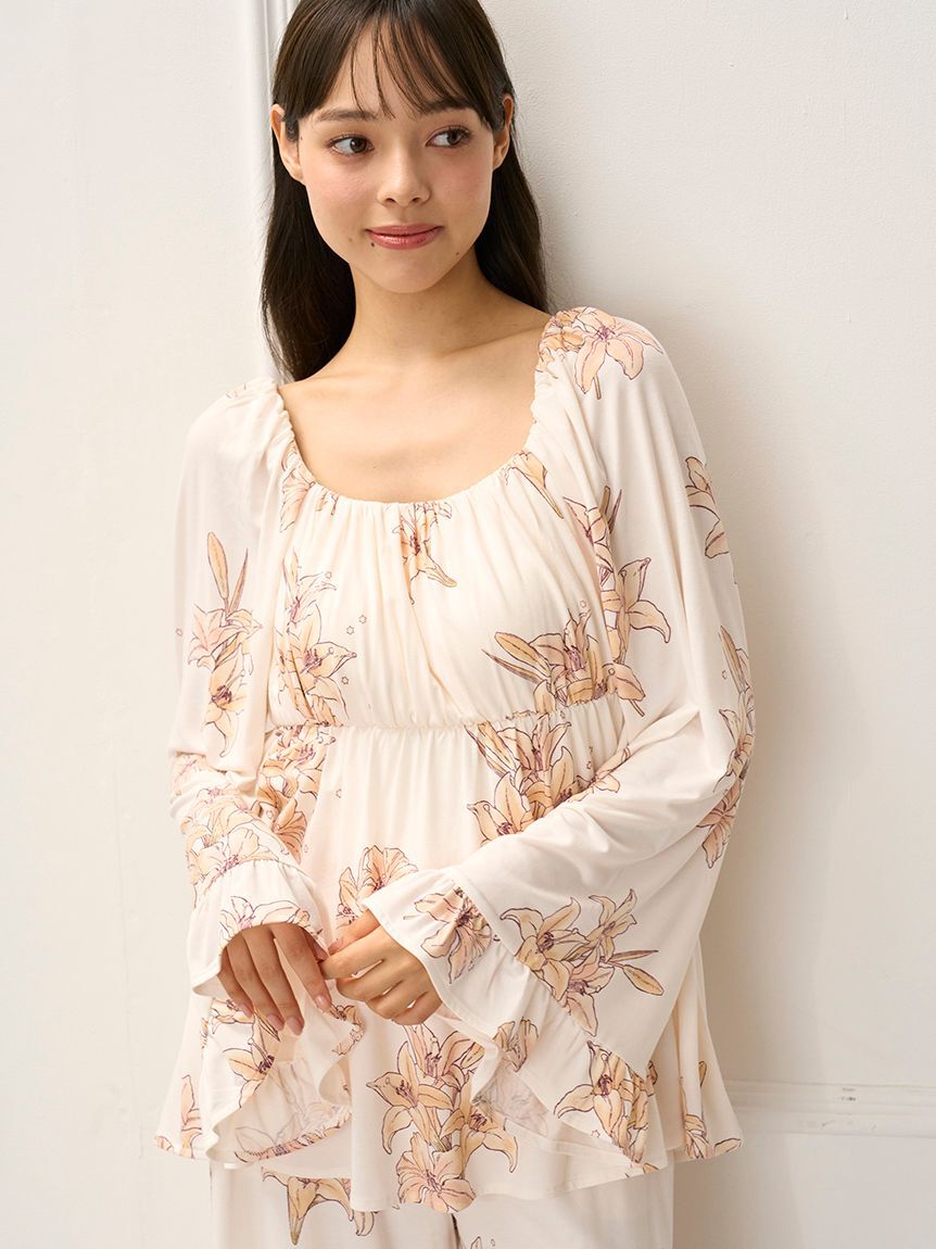 gelato pique「【MUCHA】リリー柄カップインプルオーバー」|ルームウェア|