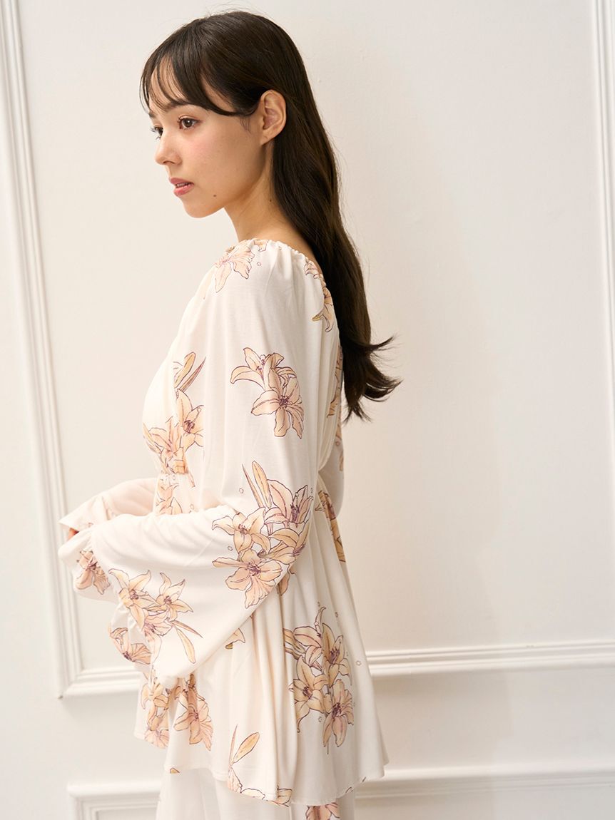 gelato pique「【MUCHA】リリー柄カップインプルオーバー」|ルームウェア|