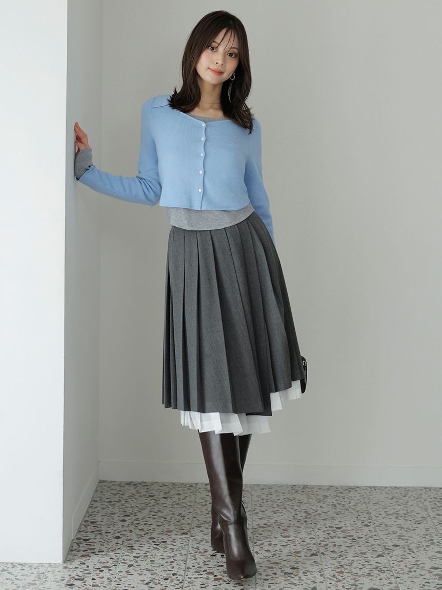 SNIDEL「Sustainableレイヤードニットプルオーバー」|ニット・セーター|