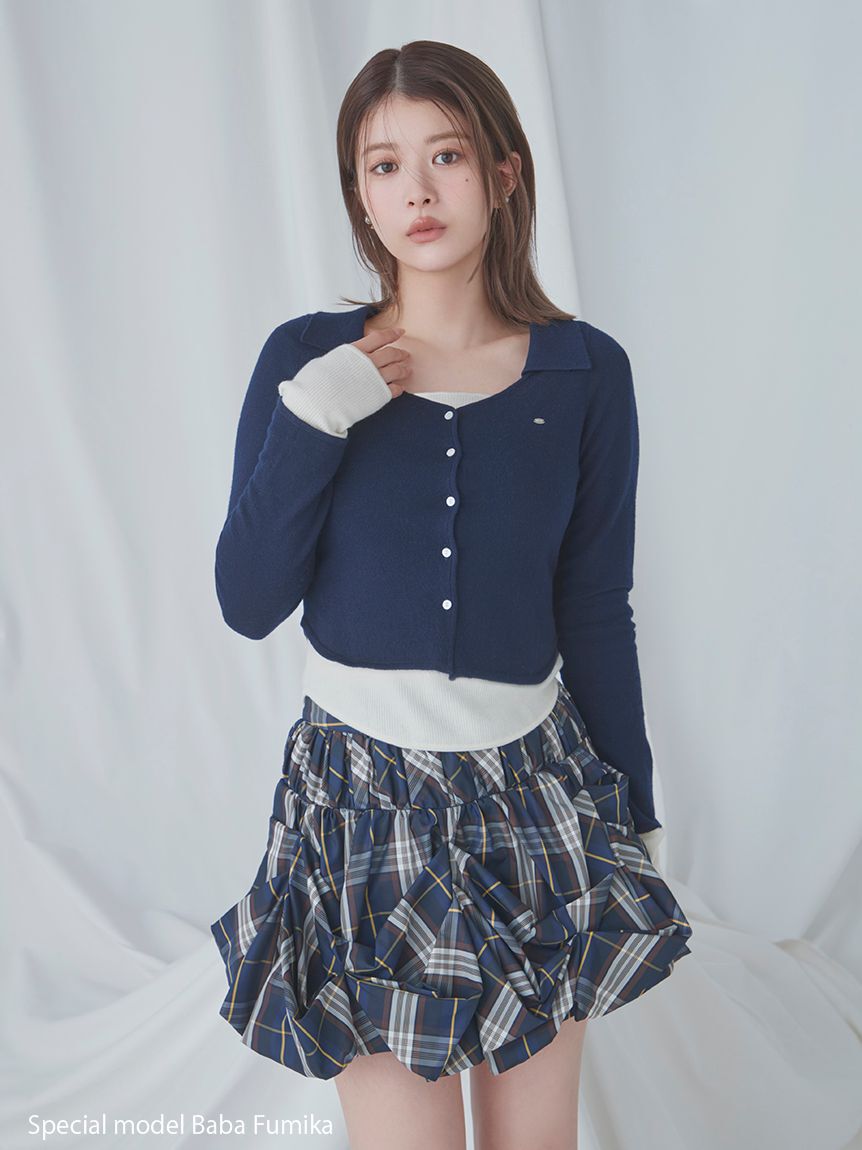 SNIDEL「Sustainableレイヤードニットプルオーバー」|ニット・セーター|NVY