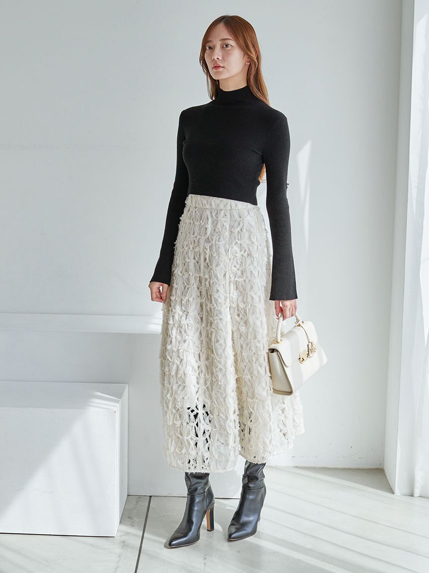 SNIDEL「Sustainableデコラティブシフォンフレアスカート」|スカート|