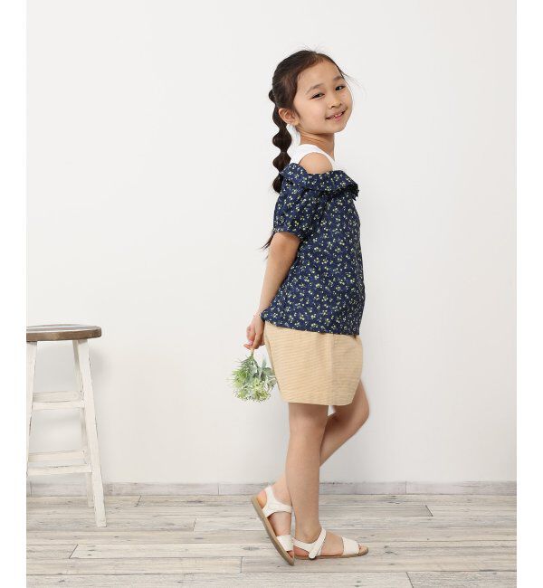 ikka kids「肩開きレイヤード花柄ブラウス（120~160cm）」|シャツ・ブラウス|