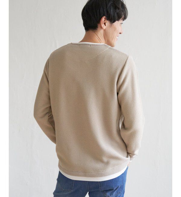 ikka「ワッフルキーネックレイヤード」|Tシャツ・カットソー|