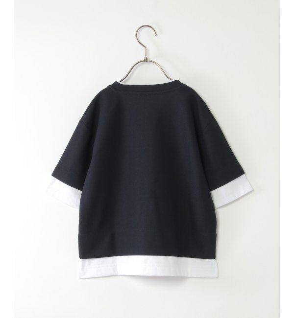 ikka kids「【親子おそろい】ドライ鹿の子5分袖レイヤードTシャツ（120~160cm）」|Tシャツ・カットソー|
