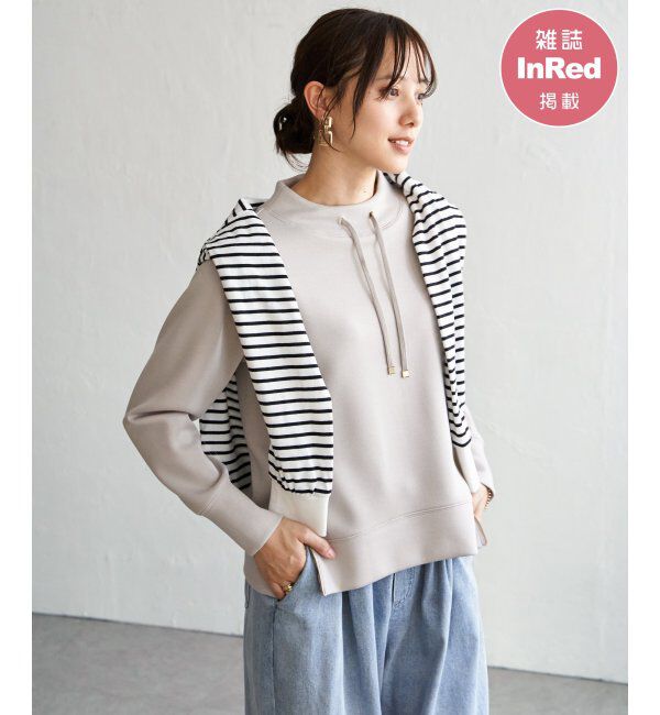 ikka「GOKU楽カノコダンボールプルオーバー」|パーカー|グレージュ