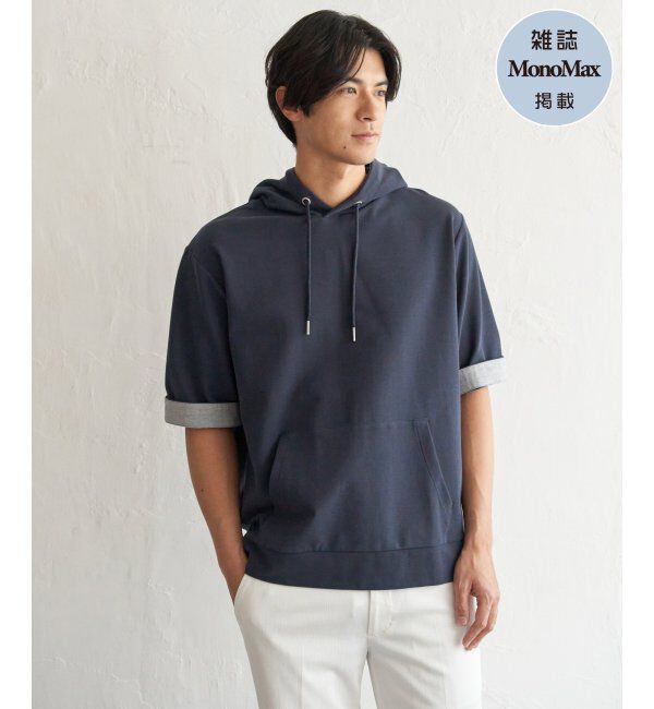 ikka「GOKU楽冷感2WAYパーカ」|Tシャツ・カットソー|ネイビーブルー