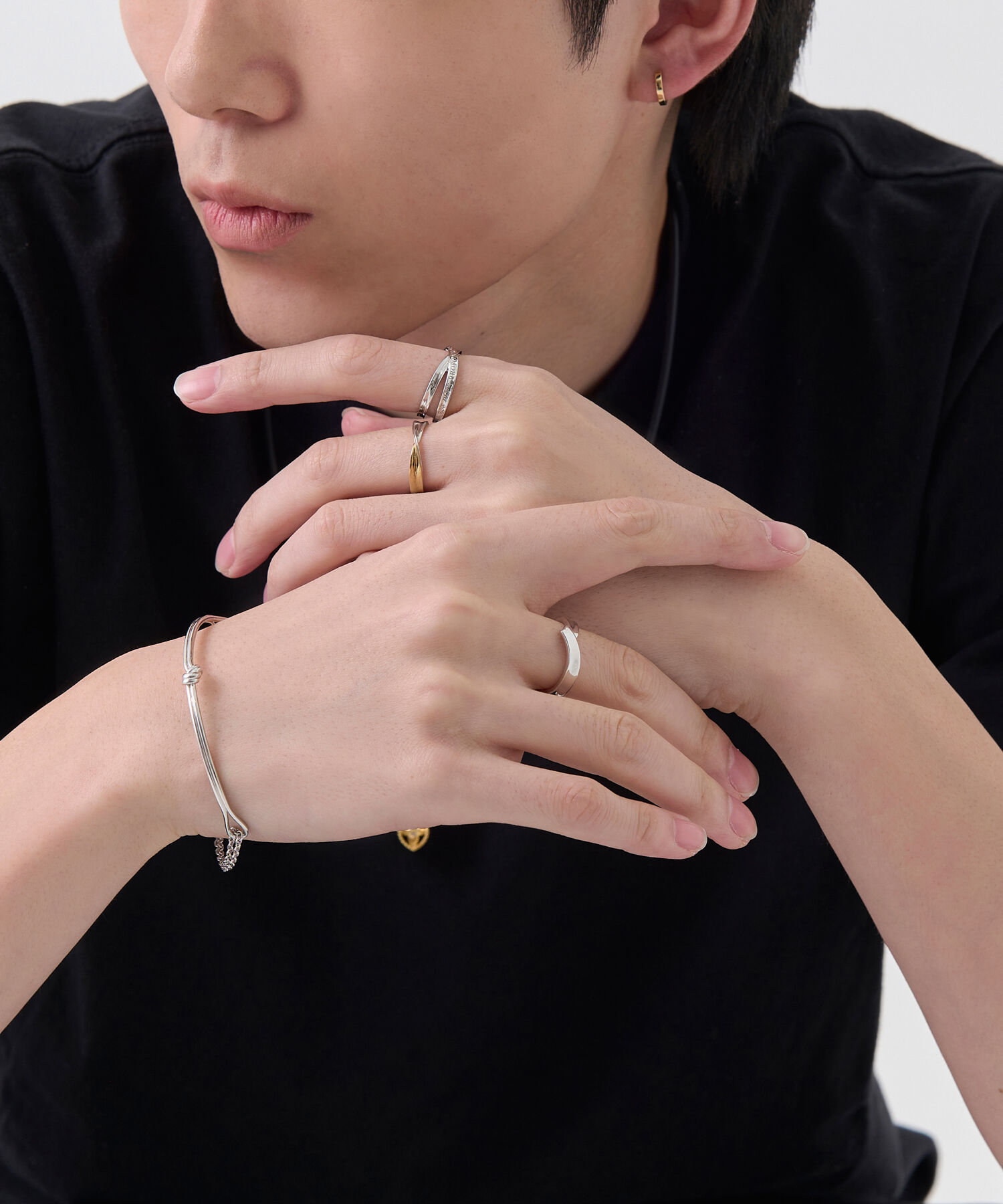 JUPITER「【SV925】リボンクロスリング/ペア/コンビカラー」|リング|