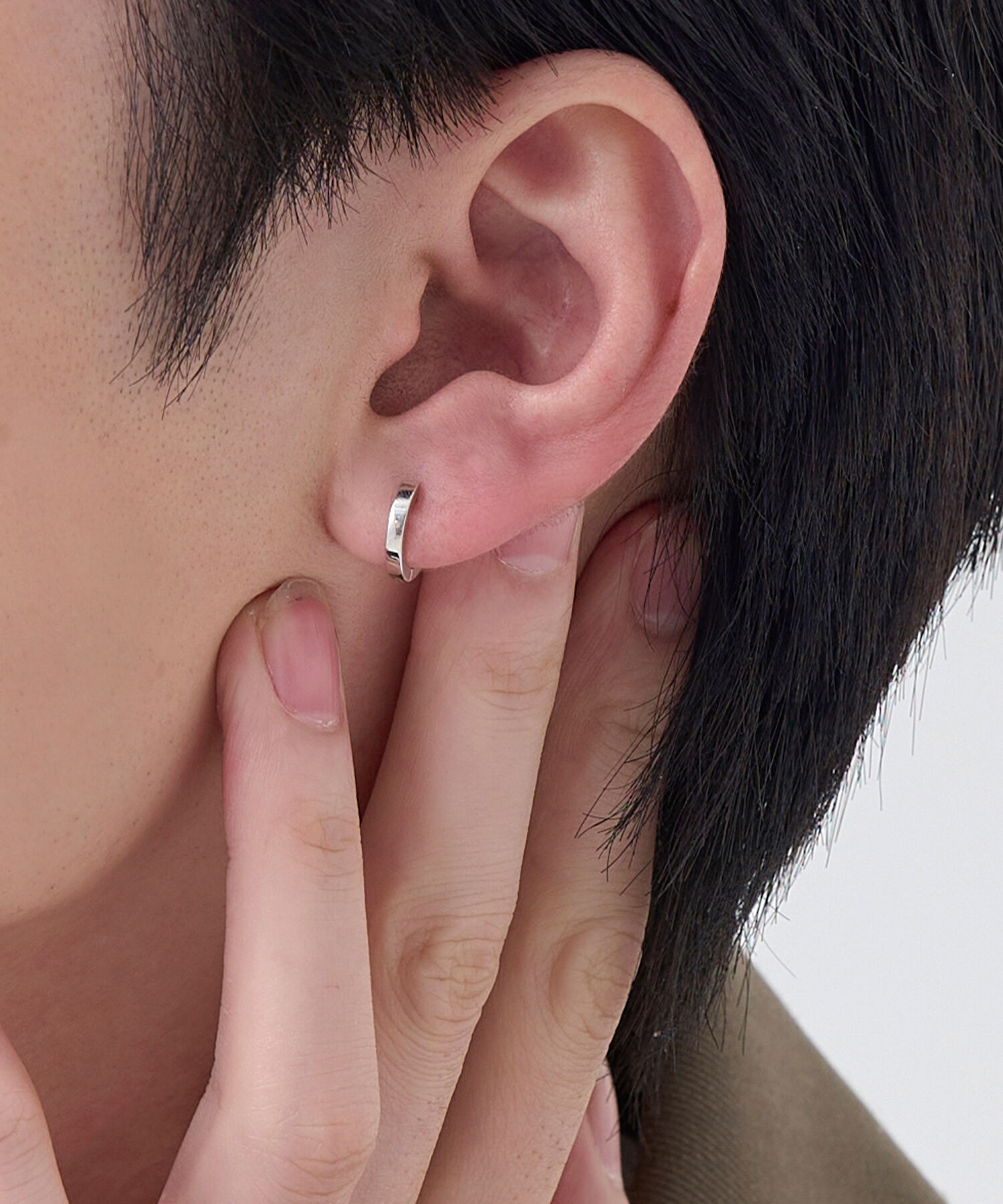 JUPITER「【シリーズ累計販売 2000点突破！】【K10】ストレートフープピアス/片耳/ ユニセックス/シルバー」|ピアス|