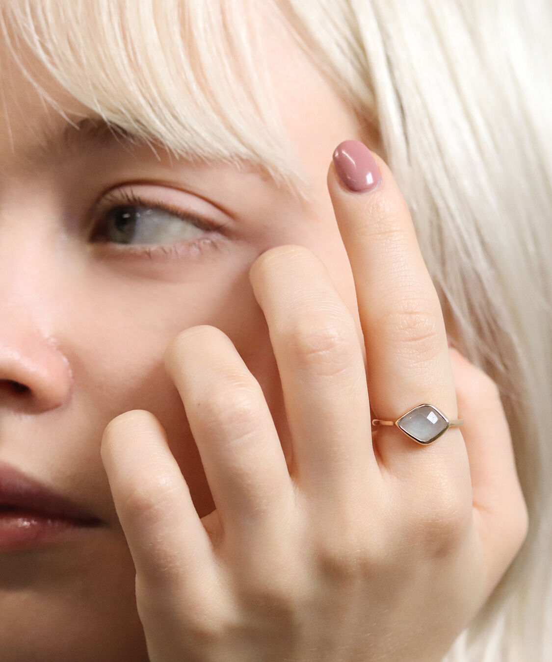  「ミルキーアクアマリン リング | K10YG」|リング|