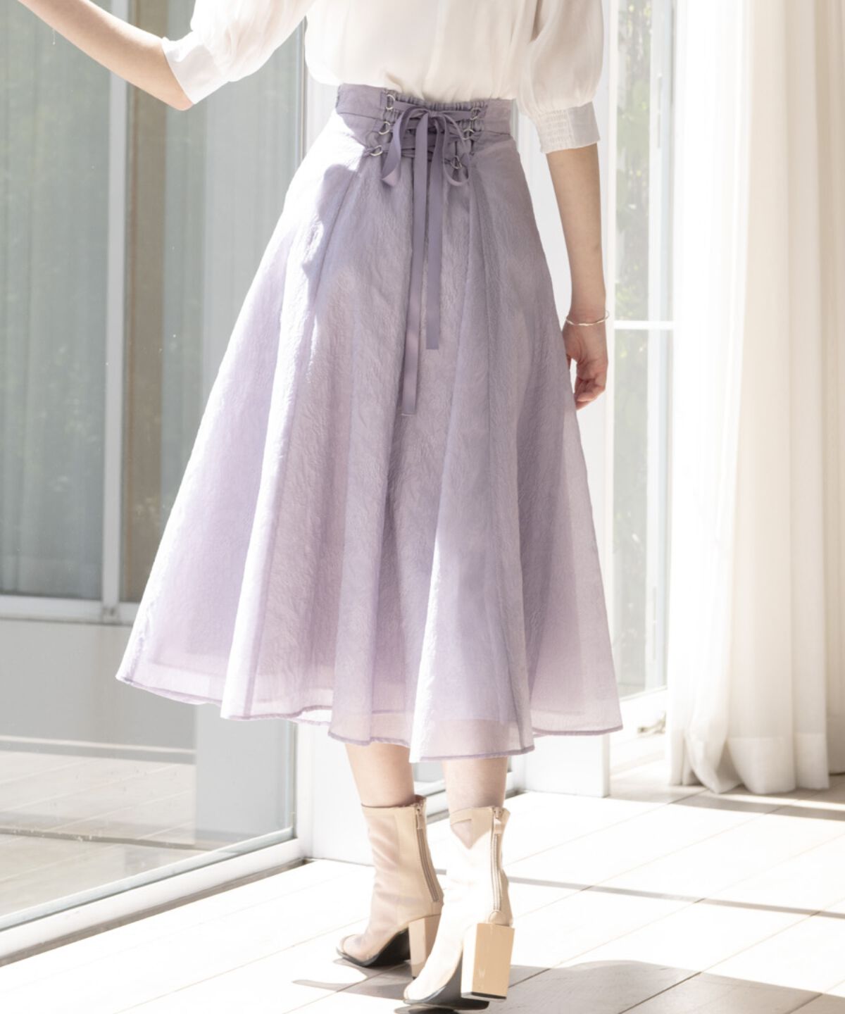 アンドクチュール「シアージャガードフレアスカート」|フレア|