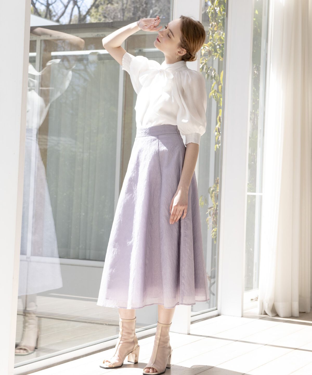 アンドクチュール「シアージャガードフレアスカート」|フレア|