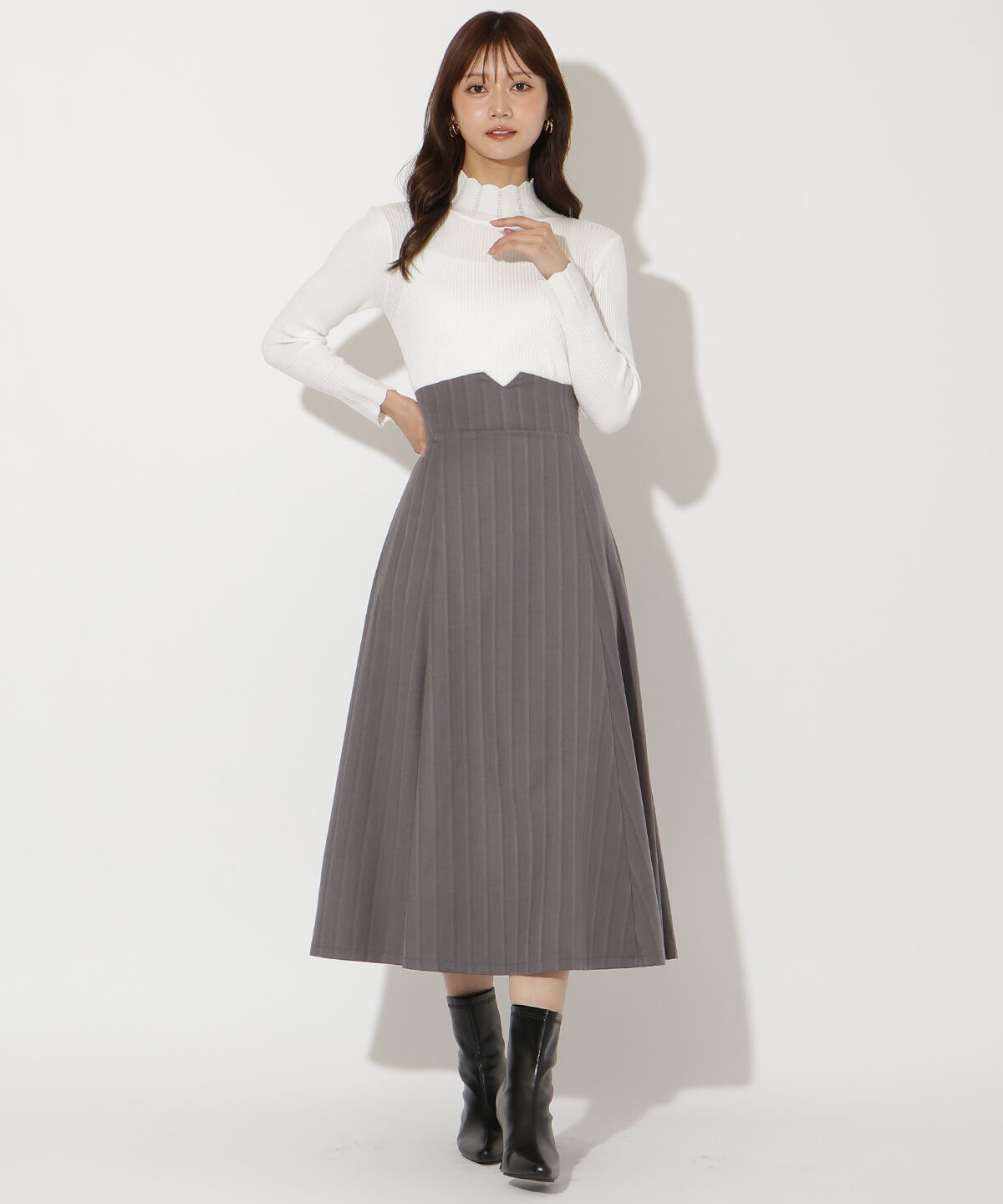 アンドクチュール「スカラハイネックニットプルオーバー」|ニット・セーター|