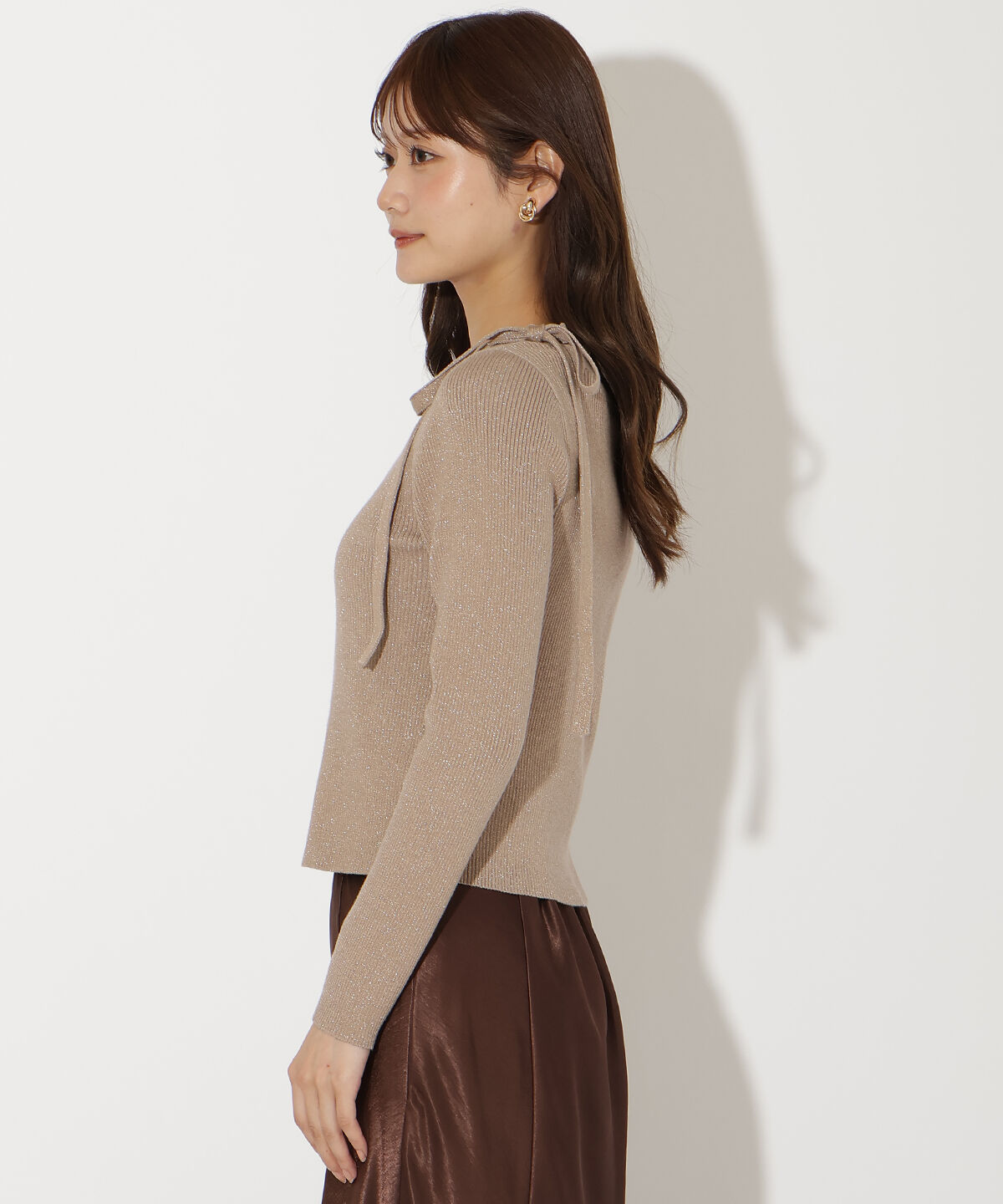 アンドクチュール「ホルタードッキングカーディガン風プルオーバー」|ニット・セーター|