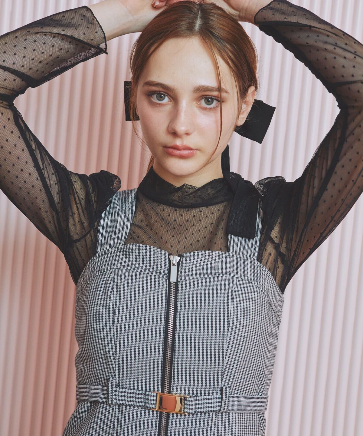 REDYAZEL「サイドプリーツジャンパースカート」|ジャンパースカート|