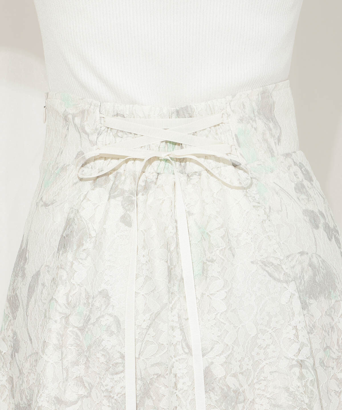 WILLSELECTION「ニュアンスフラワーレースプリントフレアスカート」|フレア|