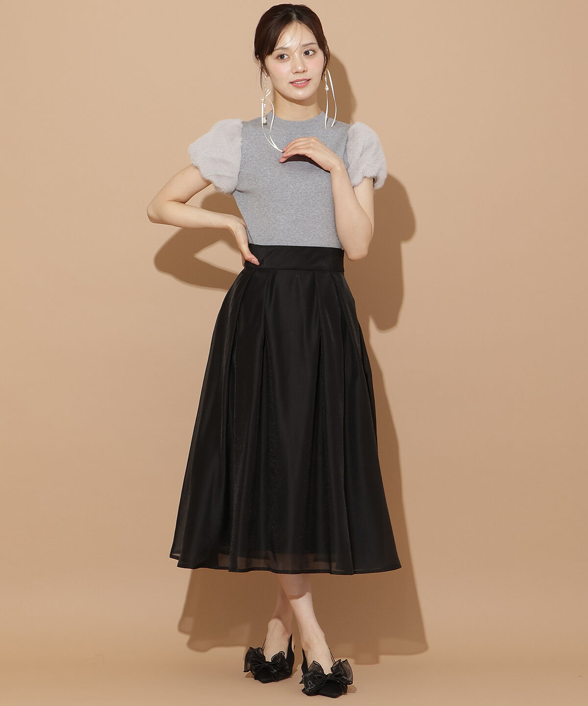 WILLSELECTION「オーガンジータックフレアスカート」|フレア|