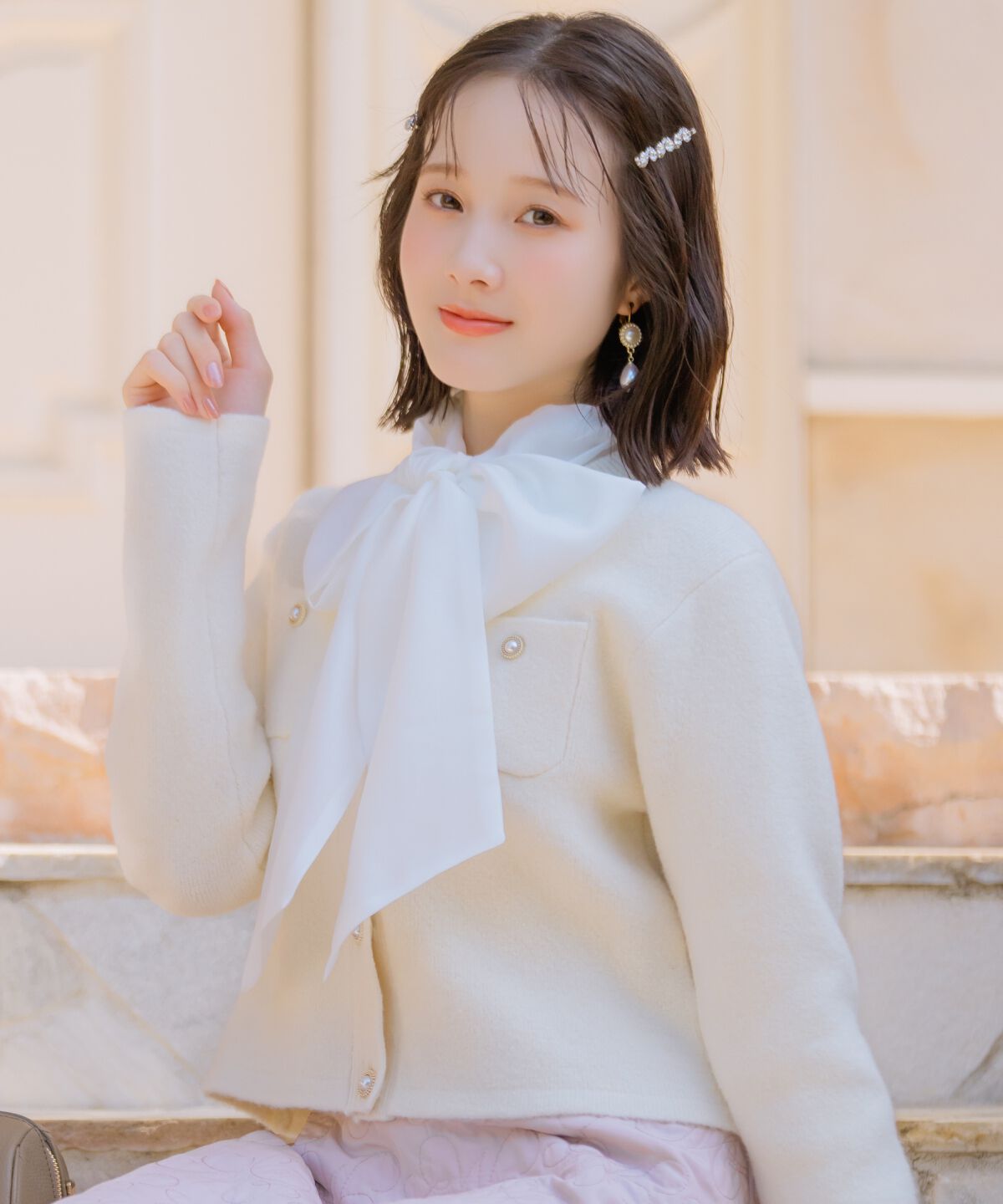 WILLSELECTION「モヘアライクニットジャケット」|カーディガン|オフ