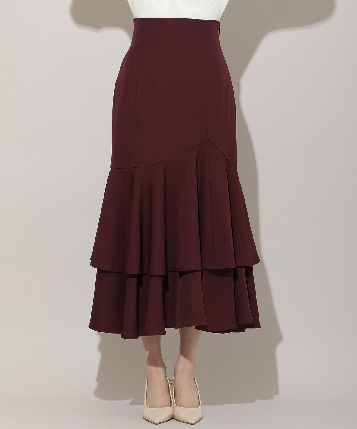 WILLSELECTION「ボリュームヘムティアードスカート」|フレア|