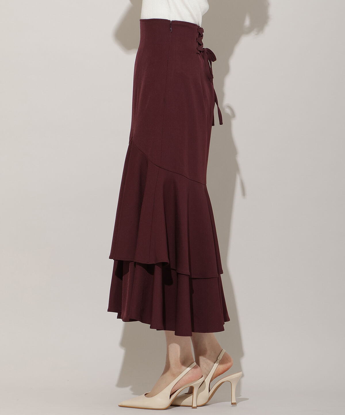 WILLSELECTION「ボリュームヘムティアードスカート」|フレア|