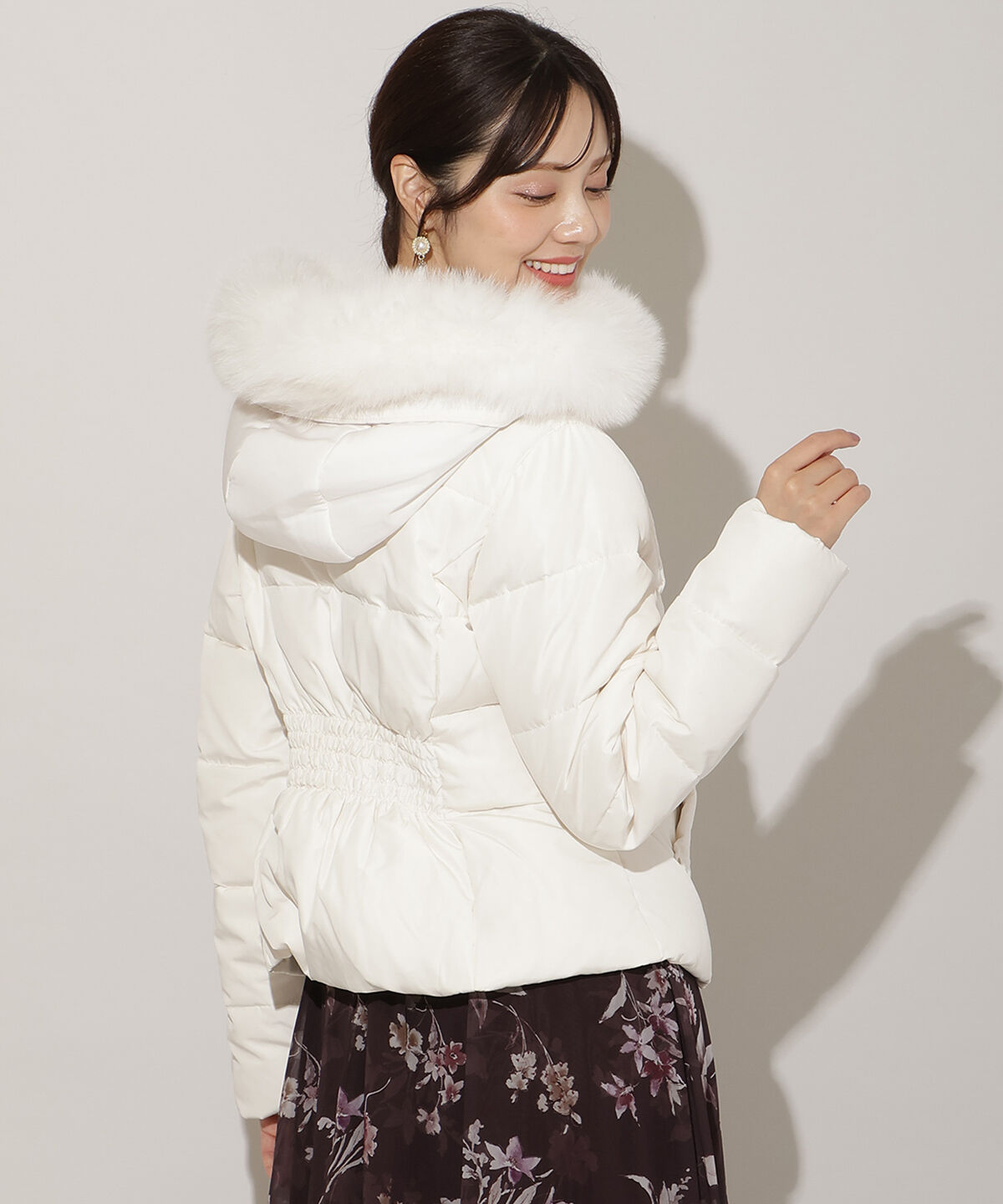 WILLSELECTION「フードファーペプラムショートダウン」|ダウン|