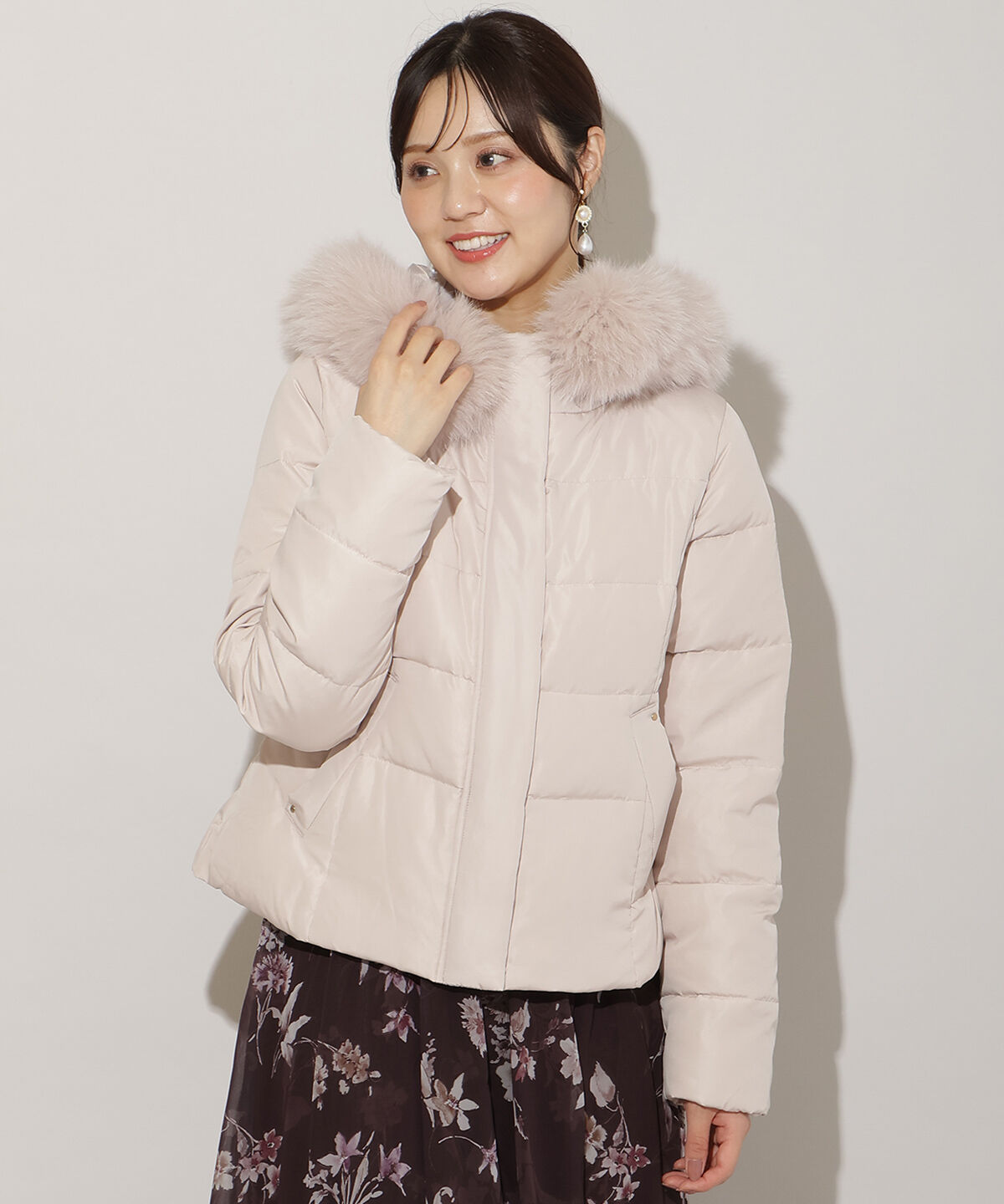 WILLSELECTION「フードファーペプラムショートダウン」|ダウン|