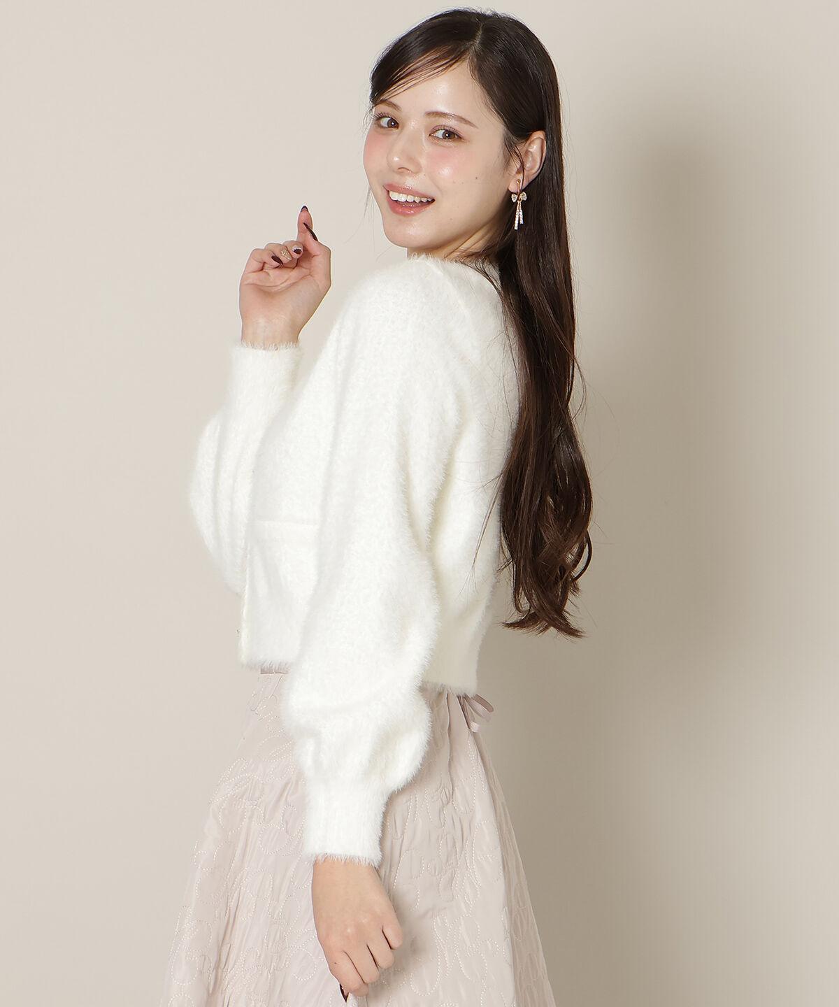 WILLSELECTION「リボンボタンフェザーカーディガン」|カーディガン|