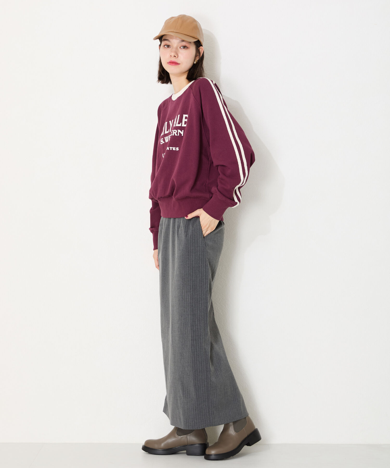 WA Oriental TRaffic「リブ ニット バックジップ ブーツ /42407 ショートブーツ 厚手クッション」|ショートブーツ|