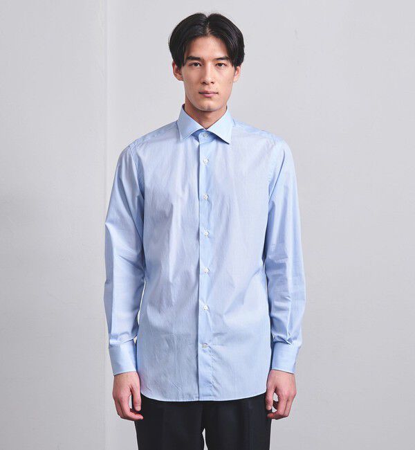 UNITED ARROWS「ALBINI/ヘアラインストライプ　セミワイドカラーシャツ」|シャツ・ブラウス|