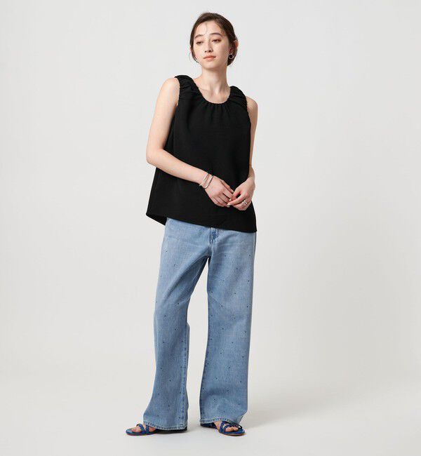 UNITED ARROWS「COMFY ギャザーノースリーブブラウス -吸水速乾 UVカット ウォッシャブル-」|シャツ・ブラウス|