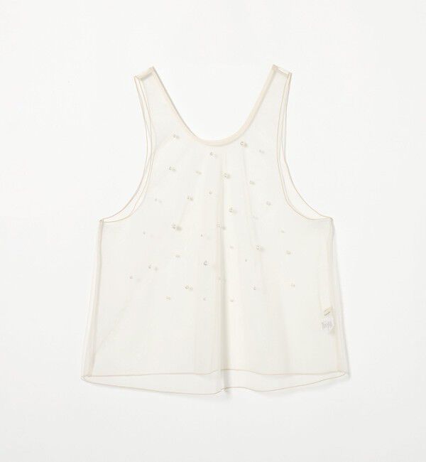 AEWEN MATOPH「＜AEWEN MATOPH＞チュール イミテーションパール ノースリーブブラウス」|シャツ・ブラウス|