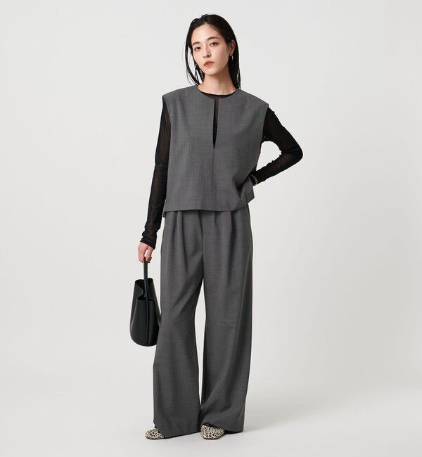 UNITED ARROWS「スリット ノーカラー ベスト ‐ウォッシャブル‐」|ベスト・ジレ|