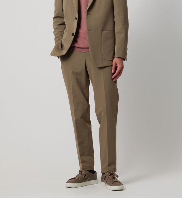 UNITED ARROWS「ドビー シングル ノープリーツ パンツ UA COZY ウォッシャブル 2WAYストレッチ はっ水 着用シワ」|スーツ|