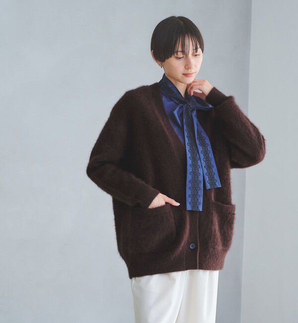 UNITED ARROWS「フォックスカシミヤ ミドル カーディガン」|カーディガン|DK.BROWN